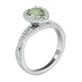 thumbnail image 2 of Mauli Jewels Rings for Women 2.34 Carat Diamond and Pear Shaped Green Amethyst Ring Shared-prong 10K White Gold, 2 of 6
