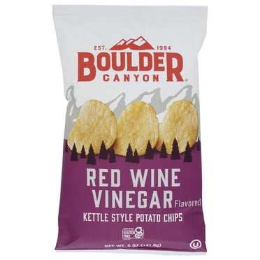Pack of 12, Boulder Canyon Red Wine Vinegar Kettle Chips, 5 oz