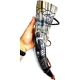 thumbnail image 2 of Viking War Horn - 16" Genuine Ox-Horn Battle Trumpet - Premium Hand Engraved BOAT Horn Viking Norse Cattle Ancient Horn Bugle Hunting Tool BATTLE HORN BLOWING HORN VIKING BUGLE HORN With Wooden Stand, 2 of 6