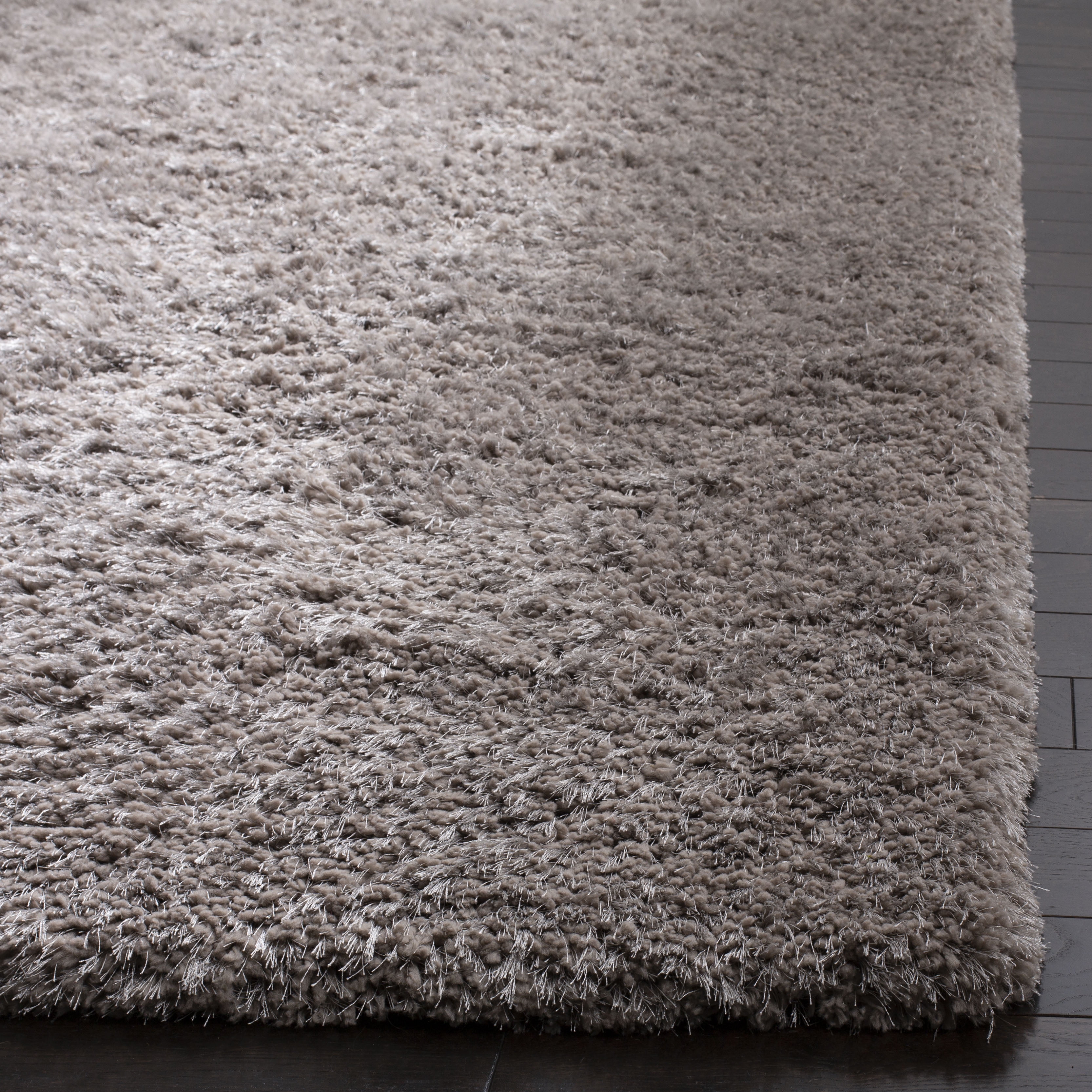 SAFAVIEH Toronto Kameron Solid Polyester Shag Area Rug, Grey, 4' x 6'