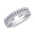 thumbnail image 1 of 0.60 Carat Excellent Round and Baguette Cut Real Diamond New Design Eternity Band for Wedding Solid 18K White Gold Size 11, 1 of 7