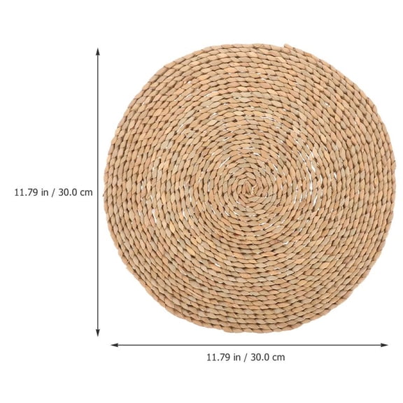 30cm Japanese Style Natural Straw Round Pouf Tatami Cushion Rattan Yoga Cushion Woven Sitting Seat Cushion