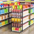thumbnail image 4 of Asee'm 5-Tier Snack Rack Display Stand with Wheels, Retail Candy Cart Display Rack with Hooks, Metal Wire Retail Chip Shelf Organizer, Heavy Duty Snack Storage Stand for Store Kitchen Office (Black), 4 of 7