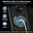 thumbnail image 4 of Triple USB Car Charger Adapter PD 3.0+Dual QC 3.0, Touch Switch, Safe and Reliable Rapid Charging for Phone, Samsung, 4 of 8
