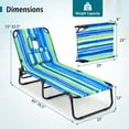 thumbnail image 3 of Gymax 2PCS Folding Beach Sun Lounger w/Face Hole Removable Pillows 4-Position Backrest Blue Stripe, 3 of 10