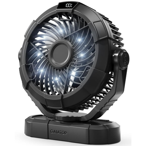 Ventilador portátil para acampar Gaiatop de 7 pulgadas con linterna LED de 4000 mAh