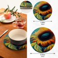 thumbnail image 3 of SKYSONIC Vivid Sunflower Trivet Pot Holders Pads, Set of 2 Sunny Flowers Pot Holder Heat Resistant Trivets Cotton Thread Weave Mats Kitchen Table Decor, 3 of 7