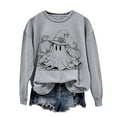 thumbnail image 2 of Inverlee Women's Halloween Sweatshirts Plus Size Pumpkin Ghost Graphic T-shirt Soft Crewneck Sweatshirt Long Sleeve Tunic Pullover Tops Halloween Gifts, 2 of 5