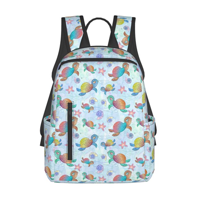 Fotbe Colorful Sea Turtle Mochila Ligera para Hombres y Mujeres - Duradera y Resistente al Agua, Ideal para Escuela, Trabajo, Viajes y Uso Diario