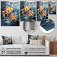 thumbnail image 4 of Designart "Fishing Carp composition II" Animals Metal Wall Art, 4 of 5
