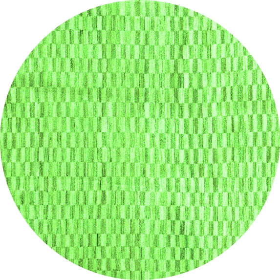 Ahgly Company Indoor Round Solid Green Modern Area Rugs, 8' Round