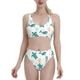 thumbnail image 2 of Picia Turtles And Seahorses Women's High Waisted Bikini Scoop Neck Swimsuit Two Pieces Bathing Suit-Small, 2 of 8