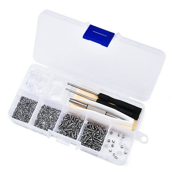 550 Pcs Spectacles Repair Screws Set with Tools, Nose Pads, Non-Slip Sleeves, Glasses Cloth, Glasses Repair Tool Kit, Precision Magnetic Screwdriver Set