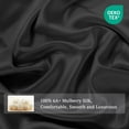 thumbnail image 4 of THXSILK Silk Duvet Cover, 19 Momme 100% 6A+ Top Grade Mulberry Silk, Quilt/Comforter Cover with Zipper & Coner Tie（Black,King Size）, 4 of 6