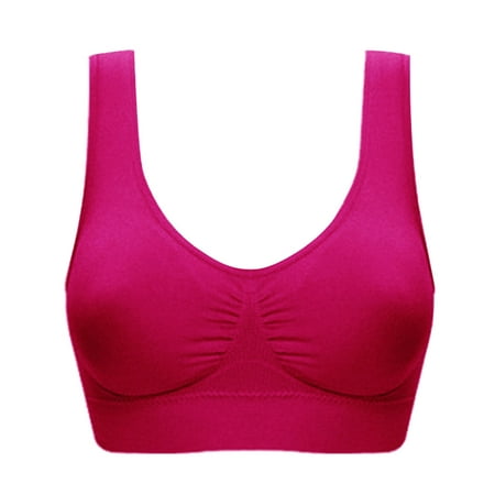

eczipvz Lingerie for Women Women s Full Coverage Non Padded Wirefree Plus Size Minimizer Bra for Large Bust Support Seamless Hot Pink 4XL