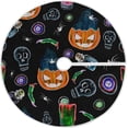 thumbnail image 1 of FMSHPON Halloween Pumpkin Xmas Christmas Tree Skirt Stand Mat for Holiday Party Decoration Indoor Outdoor 48 inches, 1 of 6