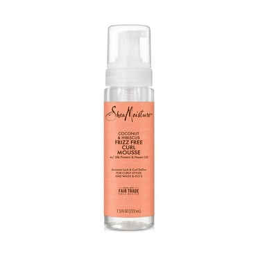 SheaMoisture Coconut & Hibiscus Curl Mousse - Frizz Control Styling Mousse with Shea Butter 7.5 Oz