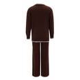 thumbnail image 4 of CILENON Sweat Outfits for Women 2 Pieces Women's 2 Piece Sweasuit Outfits Long Sleeve Knit Pullover Tops Wide Leg Pants Tracksuits Sweat Suits Womens Sweatsuits Women Sweat Suits 2 Piece Set(Brown,M), 4 of 5