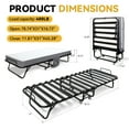 thumbnail image 6 of Folding Bed with Mattress for Adults, Single Size Portable Foldable Bed with Strong Metal & Wood Frame, Rollaway Guest, 75" x 31", 6 of 9