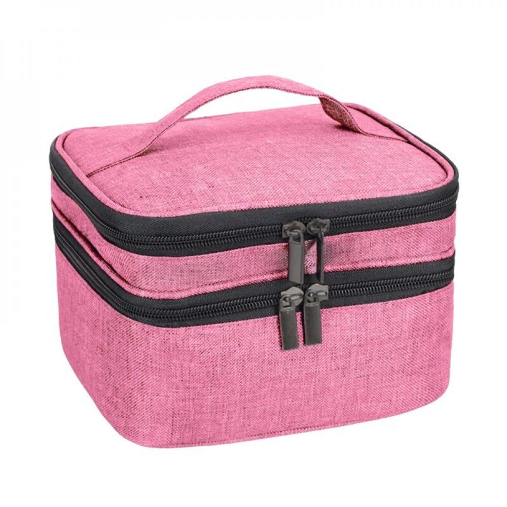 Travel Cosmetic Makeup Bag Organizer Double Layer Nail Polish Storage ...