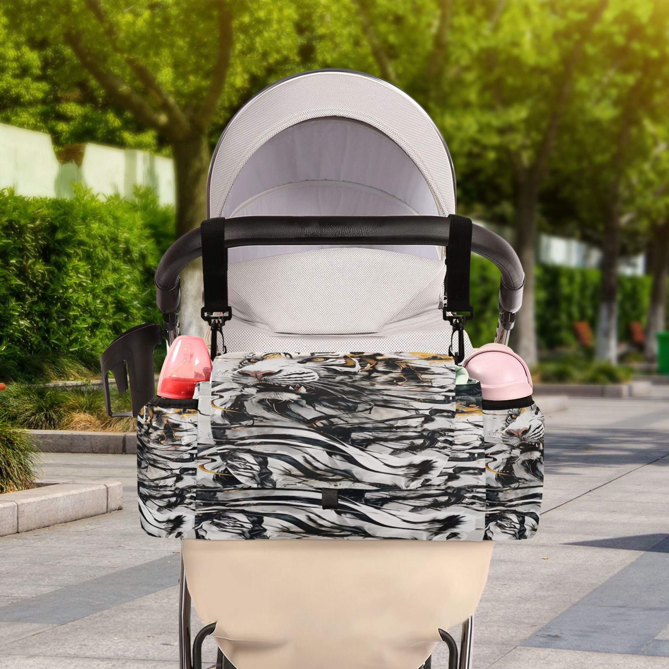 DIXRUYEE Stroller Organizer Tiger Rising Printed