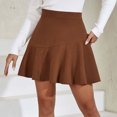 thumbnail image 4 of DJskiyers Womens Corduroy Mini Skirt A Line High Waisted Skort Trendy Ruffle Pleated Skirt Comfort Casual Skort Elegant Short Skirts, 4 of 8