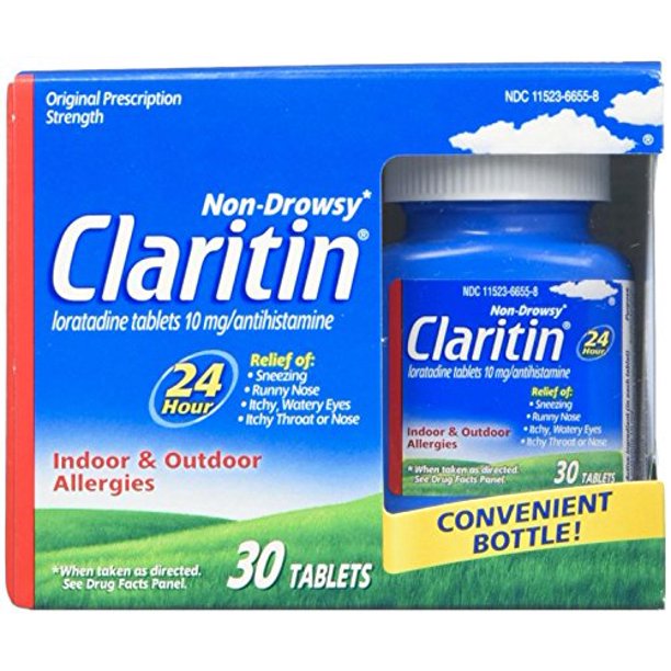 Claritin, Nondrowsy, Indoor & Outdoor Allergies, Antihistamine 30 Tablets.