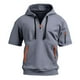thumbnail image 4 of pstuiky camisetas de hombre, Camisa de verano de manga corta con botones y cuello alto para hombre camisas casuales para hombre m, 4 of 4
