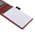 thumbnail image 3 of Cuadernos de Clásicos Cuaderno de Escritura de material cuero Sintético Grueso para primera con Calculadora Interna de 8 Bolígr Rojo marrón Yotijar Bloc de notas de bolsillo, 3 of 10