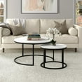 thumbnail image 6 of Evelyn&Zoe Watson Round Nested Coffee Table with Faux Marble Top in Blackened Bronze, 6 of 6