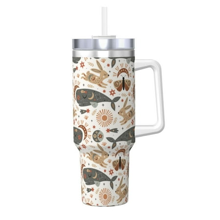 

Tideii Ramadan Whale for 40OZ Ice Cup Stainless Steel Heat-insulating and Cold-insulating Water Cup with Handle Suitable for Indoor and Outdoor Activities