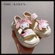 thumbnail image 1 of Sandalias Kawaii Sanrio para niños, zapatos de playa con dibujos animados de Hello Kittys Kuromi Mymelody, zapatos de Velcro de fondo plano, regalo antideslizante de verano, 1 of 4