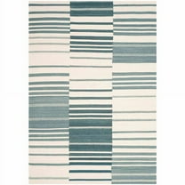 SAFAVIEH Kilim Caiside Abstract Wool Area Rug, Blue/Ivory, 4' x 6'
