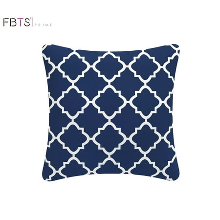 Throw Pillow With Insert Indoor Outdoor 18 By Inches Decorative Throw Pillow With Insert Indoor Outdoor 18 By Inches Decorative Square Cushion Cover Sham Navy Blue Quatrefoil Lattice For Couch Bed Sofa Patio