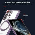 thumbnail image 4 of Magnetic Case for Samsung Galaxy S22 Ultra Clear Case Cover [Compatible with Magsafe & Military Grade Drop Protection] Transparent Shockproof Slim Plated Phone Case - Purple, 4 of 13