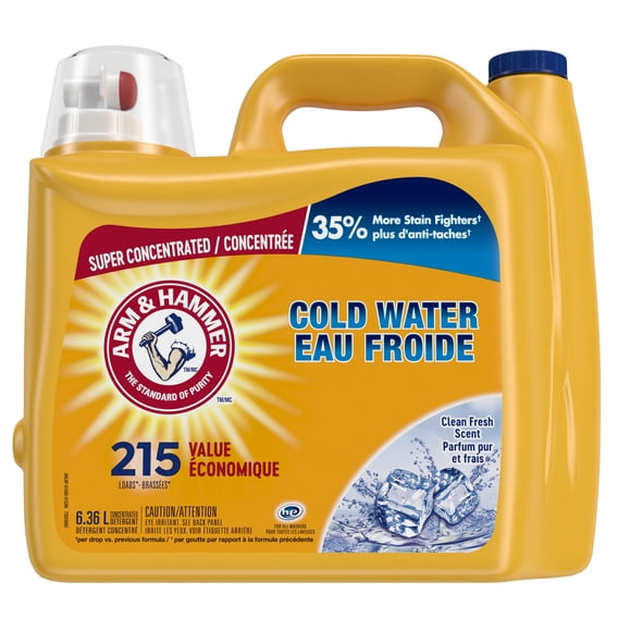 Arm & Hammer Cold Water Clean Fresh Scent Liquid Laundry Detergent, 215 Loads, 6.36 L