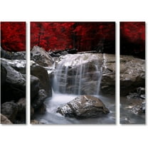 Trademark Fine Art "Red Vison" Canvas Art by Philippe Sainte-Laudy Three Panel Set