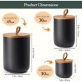 thumbnail image 3 of Canisters Set Kitchen, Airtight Coffee Canister, Sugar Container Set With Top Handle, Ceramic Coffee Container Modern Canister Set Kitchen Canisters For Coffee Flour Tea Sugar Nuts, set of 3 (Black), 3 of 4