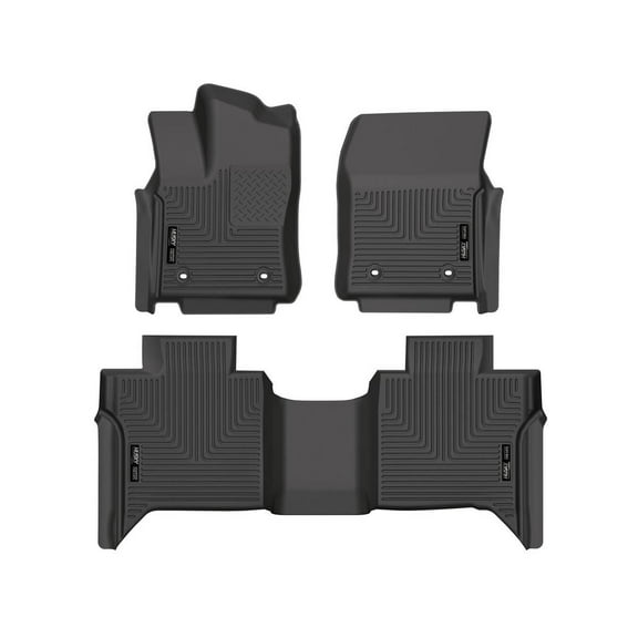 Husky Liners 99481 Weatherbeater Floor Mats Fit 2022-2025 Toyota Tundra CrewMax - Front/2nd Seat - Black