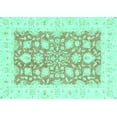 thumbnail image 1 of Ahgly Company Indoor Rectangle Oriental Turquoise Blue Traditional Area Rugs, 2' x 4', 1 of 4