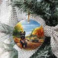 thumbnail image 3 of Goodbye Summer Scottish Terrier Hello Fall Time for School Ceramic Round Ornament Scottie Dog Lover Gifts Home Tree Decor - 02014, 3 of 5