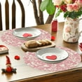 thumbnail image 6 of BingTong Plaid Hearts Round Valentine Placemats, Anniversary Wedding Round Table Mats for Dining Decoration Happy Valentine's Day Pads Hot Mats for Kitchen Counter Decorative E, 6 of 6