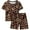 Leopard, variant on WIBACKER 3-12Y Girls Loose Pajamas for Little & Big Girls 2PC Set Thin Sleepwear Summer Short Sleeve Jammies - Bear