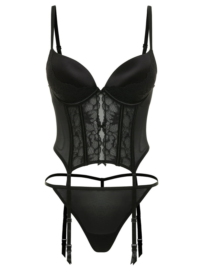 Adored by Adore Me Women's Reina Push Up Corset and G-String Thong Set,  Sizes S-3X - Walmart.com