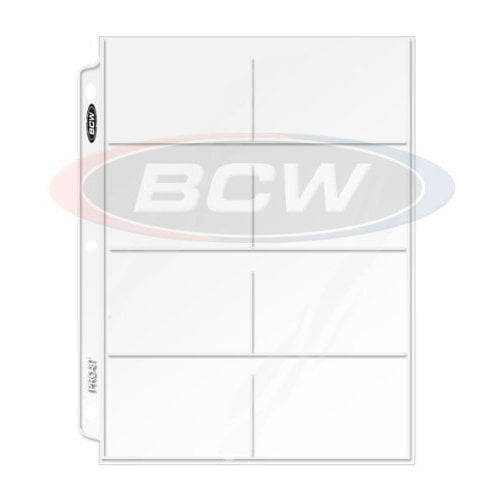 1 box of 100 BCW 3-Pocket Currency Pages Size 3.5 x 8 Paper Money Binder Holders