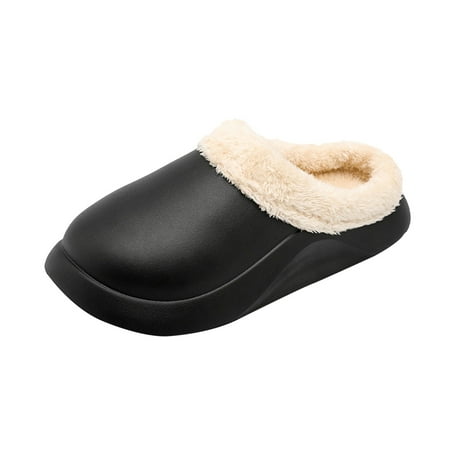

Qufokar Boots For Men Composite Toe Men Robe And Slippers Set Waterproof Slippers Men Lined Clogs Winter Garden Shoes Warm House Slippers Indoor Outdoor Mules