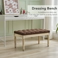 thumbnail image 2 of Farmhouse Fabric Entryway Bench, Brown, 2 of 7