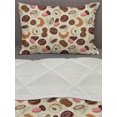 thumbnail image 3 of Dessert Comforter & Sham Bedding Set, Patisserie Theme Pattern Chocolate Coated Donut Cookie Latte Croissant, 3 pcs Duvet Set Microfiber Filling Quilt, 5 Sizes, Pale Pink Brown Cream, by Ambesonne, 3 of 4