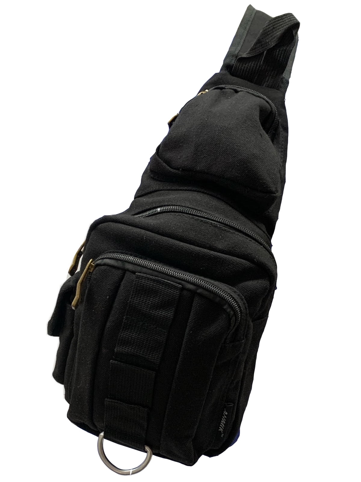 Gravity Trading Front Strap Crossbody Adjustable Sling Bag - Black