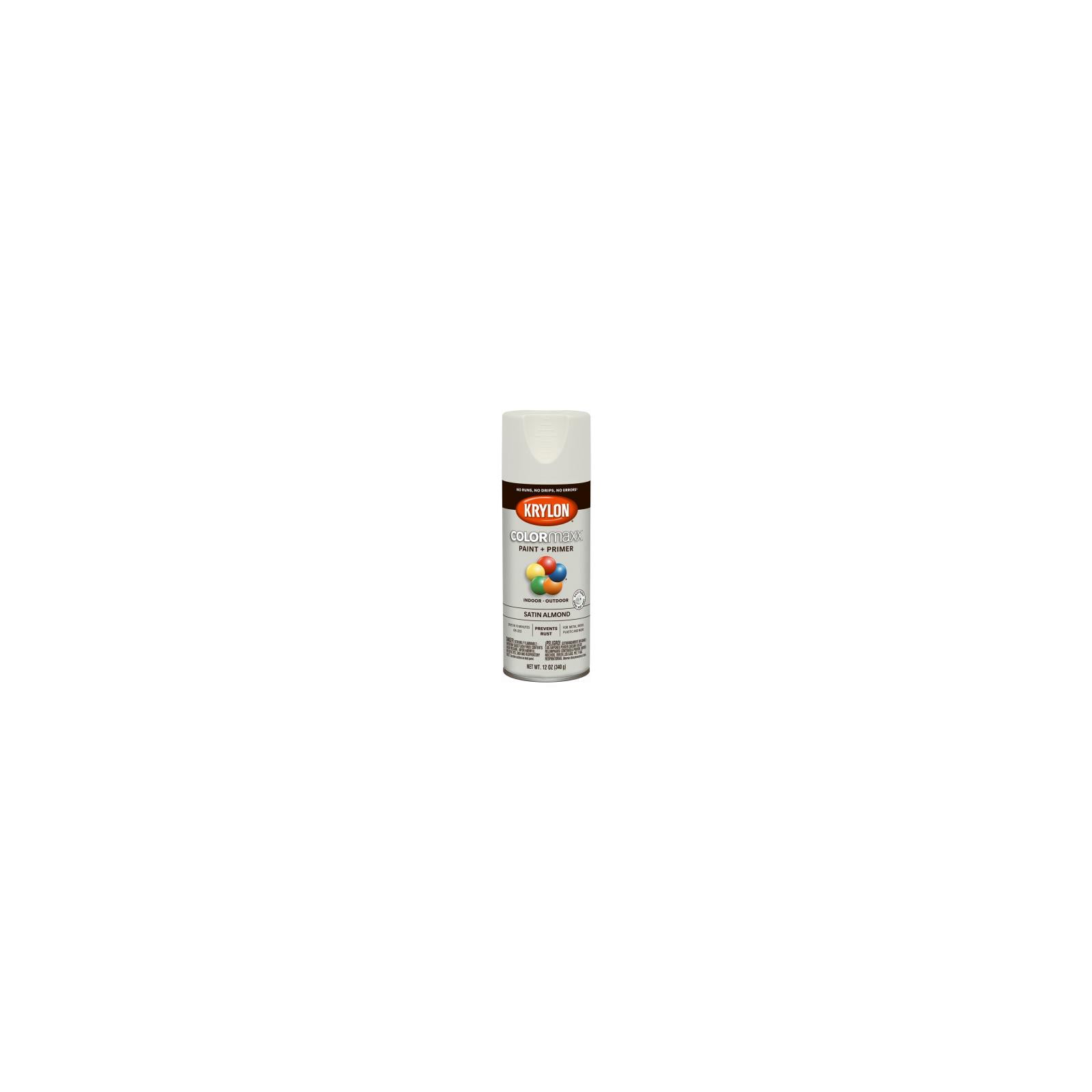 Krylon K05554007 COLORmaxx Spray Paint + Primer, Satin Almond, 12oz
